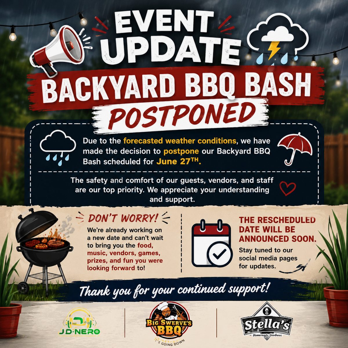 Backyard BBQ Bash Postponed