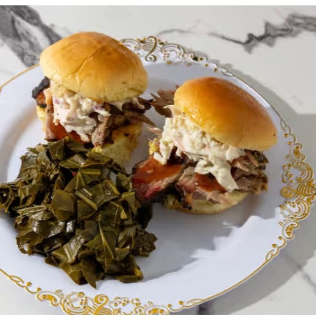 2 Brisket Sliders with Two Sides.