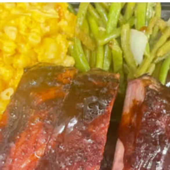 Rib and Chicken Combo with Two Sides.