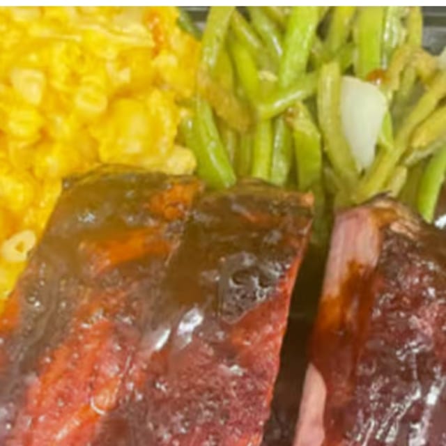 Rib and Chicken Combo with Two Sides.